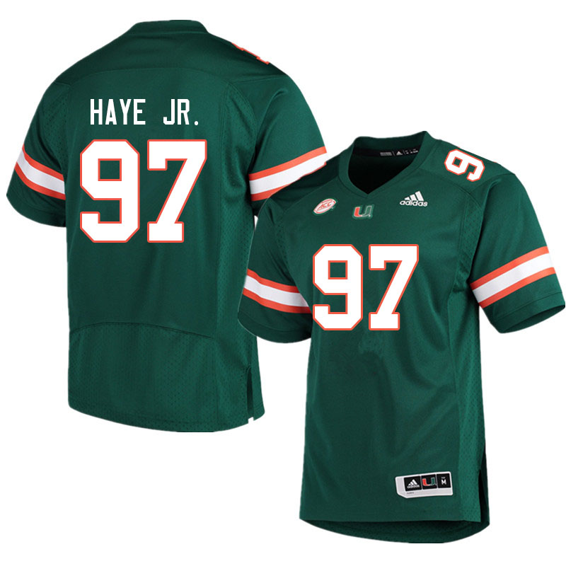Men #97 Allan Haye Jr. Miami Hurricanes College Football Jerseys Sale-Green